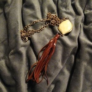 Long gold necklace